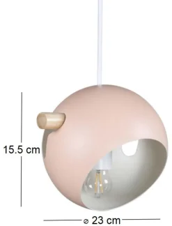 Suspension en acier Tubbie vieux rose (1 abat-jour)