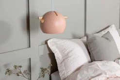 Suspension en acier Tubbie vieux rose (1 abat-jour)