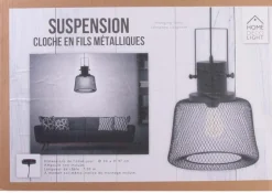 Suspension en métal cloche filaire