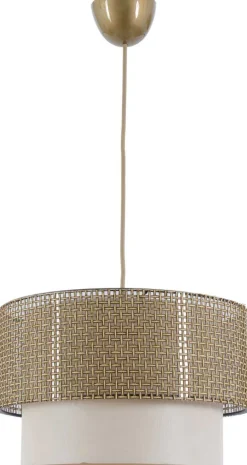 Suspension en métal et tissu Coral