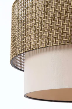 Suspension en métal et tissu Coral
