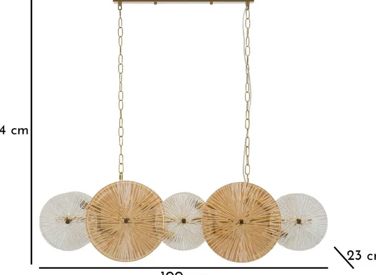 Suspension en métal et verre 100 x 23 x 94 cm Osaka