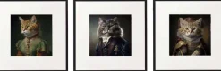 Tableau décoratif Animal head 40 x 40 cm (Lot de 3) (Chats)
