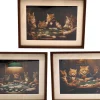 Tableau décoratif Cats poker 30 x 40 cm (Lot de 3)