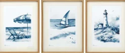 Tableau décoratif Seashore 30 x 40 cm (Lot de 3)