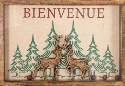 Tableau en bois de manguier Bienvenue