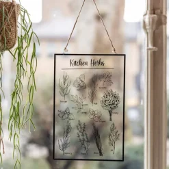 Tableau en verre herbes aromatiques