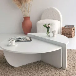 Table basse en aggloméré Podium (Blanc)