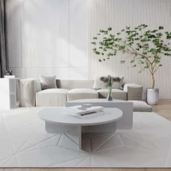 Table basse en aggloméré Podium (Blanc)