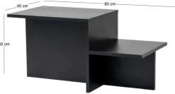 Table basse en aggloméré 80 x 40 x 40 cm Harmony (Noir)