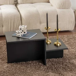 Table basse en aggloméré 80 x 40 x 40 cm Harmony (Noir)
