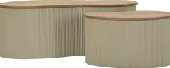 Table basse en bois d'hévéa Frankfurt (Set de 2) (Blanc)