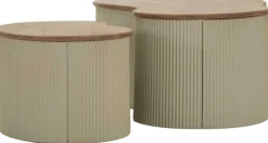Table basse en bois d'hévéa Frankfurt (Set de 2) (Blanc)