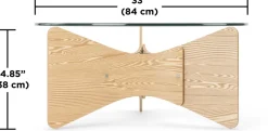 Table basse en bois et verre Madera