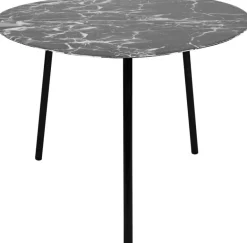Table basse en métal imitation marbre Ovoid 67 x 60 cm (Noir)