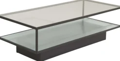 Table basse en verre et acier Maglehem