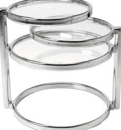 Table basse plateaux pivotants en verre (3 plateaux)