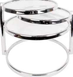 Table basse plateaux pivotants en verre (3 plateaux)