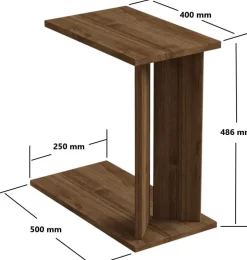 Table d'appoint en aggloméré Lun (Noyer)