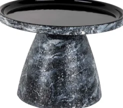 Table d'appoint en métal Mosaic Marble (Noir)
