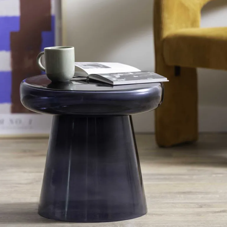 Table d'appoint en verre coloré Simpleza (Gris)