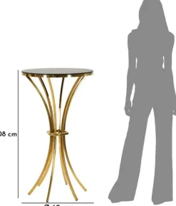 Table de bar en métal et verre Shanty 60 x 108 cm