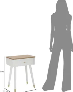 Table de chevet en bois de frêne Matera 45 x 32 x 62 cm