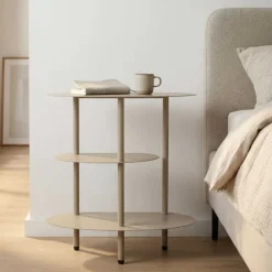 Table de chevet en métal Saturn 49.5 x 27.5 x 49.5 cm (Gris)