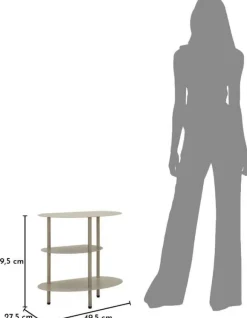 Table de chevet en métal Saturn 49.5 x 27.5 x 49.5 cm (Gris)