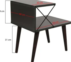 Table de chevet sur 2 niveaux Cross
