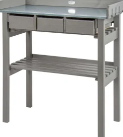 Table de jardinage en pin et zinc (Gris)