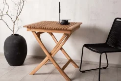 Table de jardin pliante carré 70 x 70 cm en teck Ghana