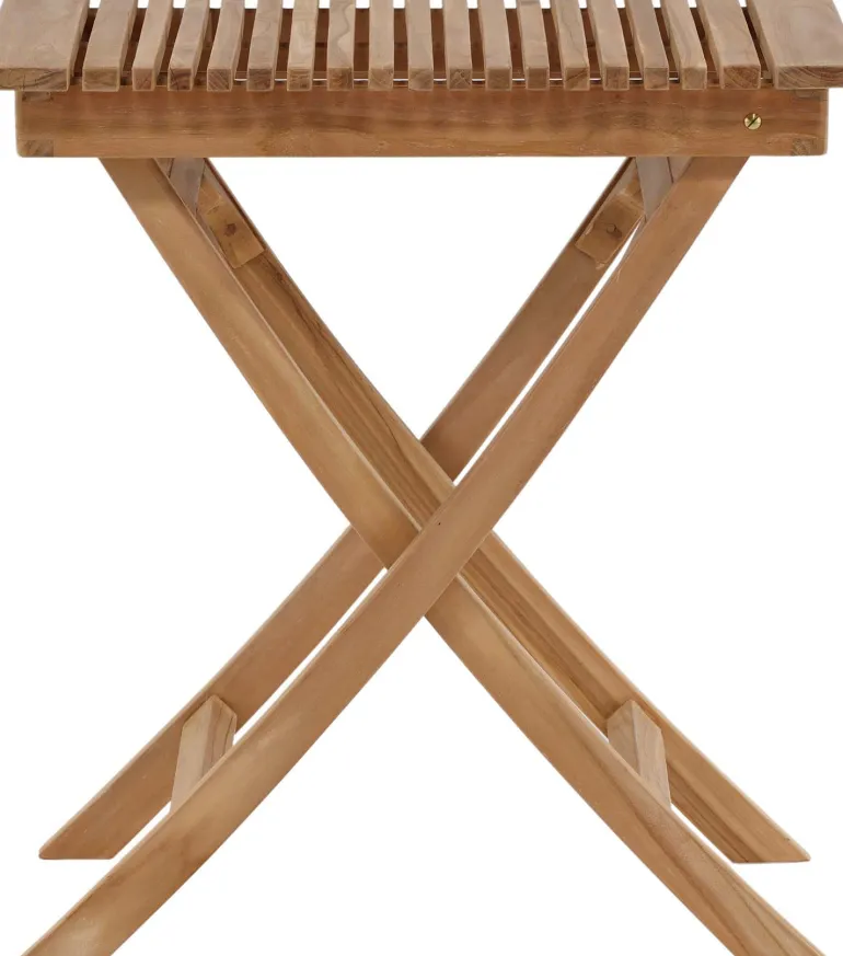 Table de jardin pliante carré 70 x 70 cm en teck Ghana