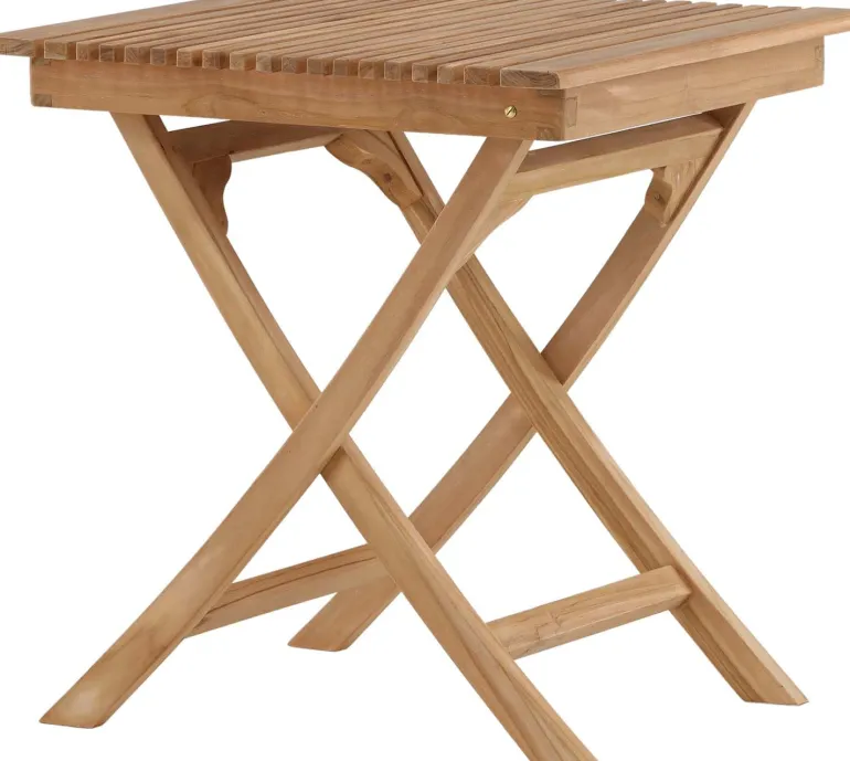 Table de jardin pliante carré 70 x 70 cm en teck Ghana