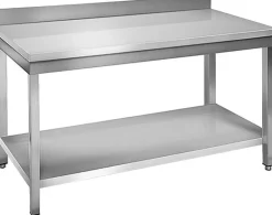 Table à plancha tout inox 2 plateaux (Longueur 120 cm)