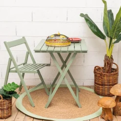 Table pliante 60 x 80 cm en bois (Vert)