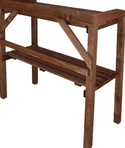 Table à rempoter en pin Nature (Teinté marron)