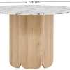 Table repas en MDF Tekla 120 x 75 cm (Naturel et plateau effet marbre)