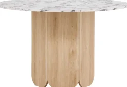 Table repas en MDF Tekla 120 x 75 cm (Naturel et plateau effet marbre)