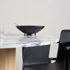 Table repas en MDF Tekla 120 x 75 cm (Naturel et plateau effet marbre)