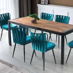Table repas extensible en aggloméré et métal Silva