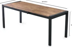Table repas extensible en aggloméré et métal Silva