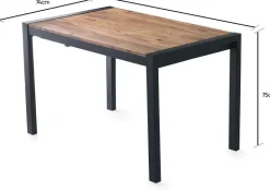 Table repas extensible en aggloméré et métal Silva