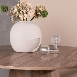 Table repas ronde 120 cm Lanzo (Marron)