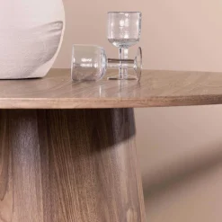 Table repas ronde 120 cm Lanzo (Marron)