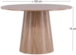 Table repas ronde 120 cm Lanzo (Marron)