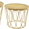 Tables d'appoint en MDF et rotin (Lot de 3)