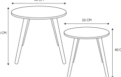 Tables gigognes bicolores Scandi (Lot de 2) (Rose)