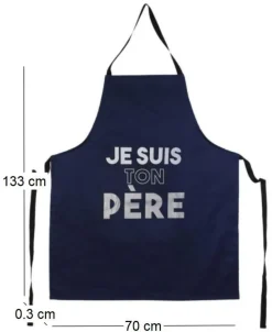 Tablier adulte en tissu Papa (Bleu)