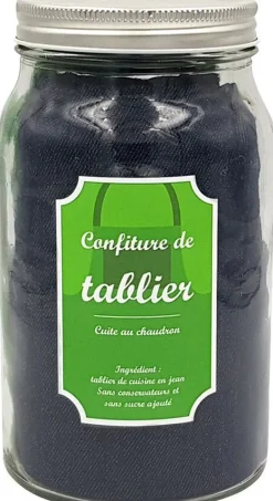 Tablier de cuisine unisexe en jean (Attaches vertes)